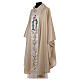 Golden Chasuble with Mary and Flower pattern 93% wool s4
