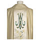 Chasuble Mary and flowers 93% wool, stripes s3