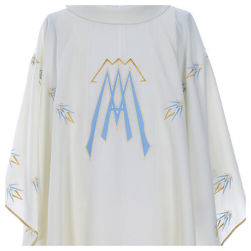 Chasuble with Marian symbol embroidery in polyester 4