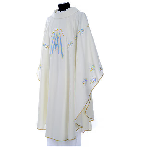 Chasuble with Marian symbol embroidery in polyester 6