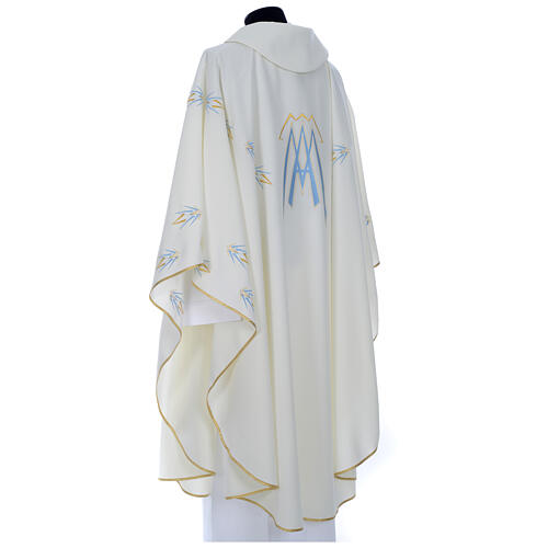 Chasuble with Marian symbol embroidery in polyester 9