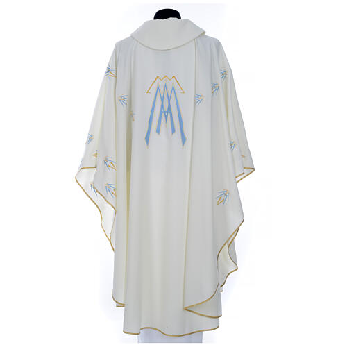 Chasuble with Marian symbol embroidery in polyester 11