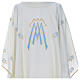 White Chasuble with Marian symbol embroidery in polyester s4