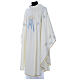 White Chasuble with Marian symbol embroidery in polyester s6