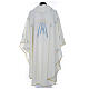 White Chasuble with Marian symbol embroidery in polyester s12