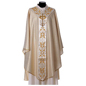 Medieval chasuble 100% pure wool with flower embroidery