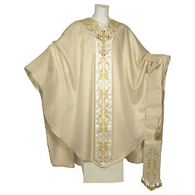 Medieval chasuble 100% pure silk with flower embroidery