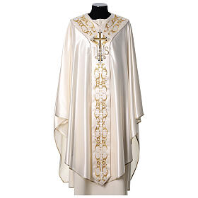 Medieval chasuble 100% pure silk with flower embroidery