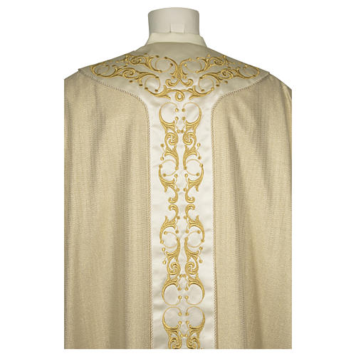 Medieval chasuble 100% pure silk with flower embroidery 2