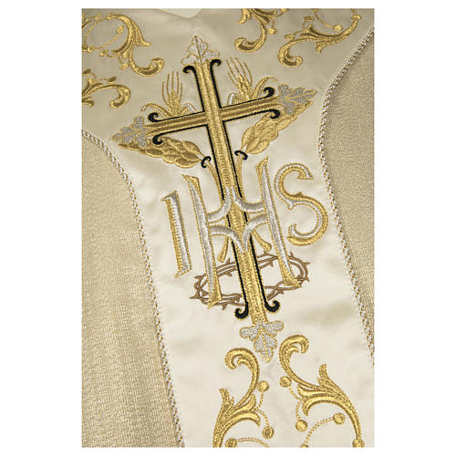 Medieval chasuble 100% pure silk with flower embroidery 3