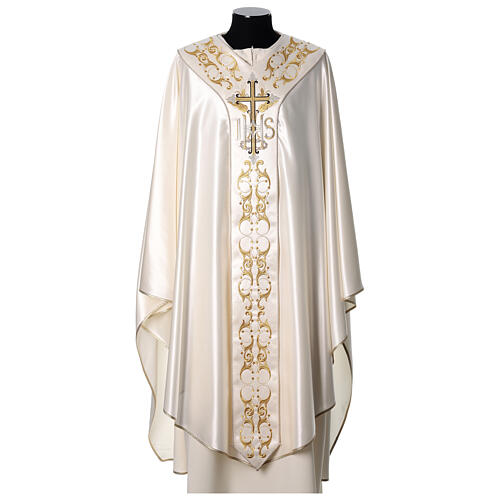 Medieval chasuble 100% pure silk with flower embroidery 1