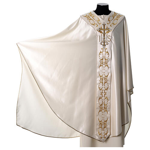 Medieval chasuble 100% pure silk with flower embroidery 3