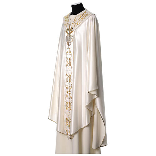 Medieval chasuble 100% pure silk with flower embroidery 5