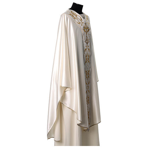 Medieval chasuble 100% pure silk with flower embroidery 7