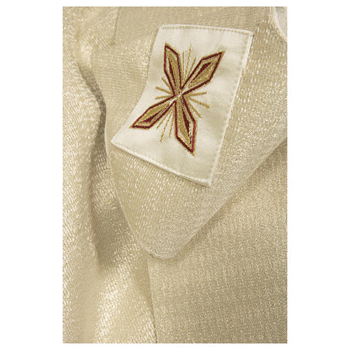 Casula gótica em tecido 100% pura seda natural com bordado floral na barra 4