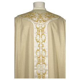 Pure Silk Medieval Chasuble with Flower Embroidery