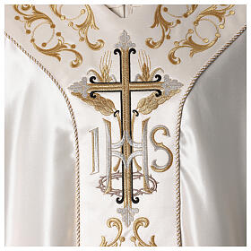 Pure Silk Medieval Chasuble with Flower Embroidery