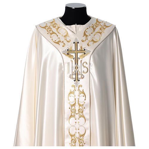 Pure Silk Medieval Chasuble with Flower Embroidery 4