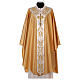 Chasuble in wool and lurex IHS and cross, gold s1