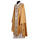 Chasuble in wool and lurex IHS and cross, gold s3