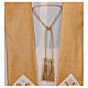 Chasuble in wool and lurex IHS and cross, gold s7