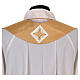 Chasuble in wool and lurex IHS and cross, gold s9