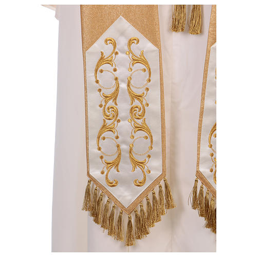 Gold Priest Chasuble in wool and lurex IHS and cross 8