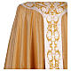 Gold Priest Chasuble in wool and lurex IHS and cross s5