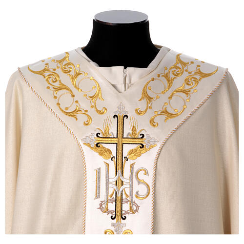 Chasuble 90% wool 10% lurex Cross and decorations 2