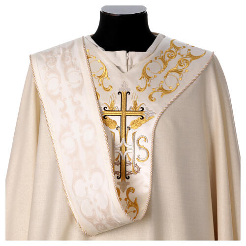 Chasuble 90% wool 10% lurex Cross and decorations 5