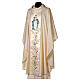 Chasuble in wool and lurex Madonna and flowers s3