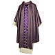 Priest Chasuble in wool and lurex with flowers and plants s3