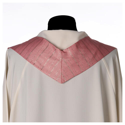 Chasuble 100% pure laine vierge double retors Tasmanie 3 croix rose 8