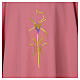 Chasuble in polyester with cross wheat and grapes, pink s4