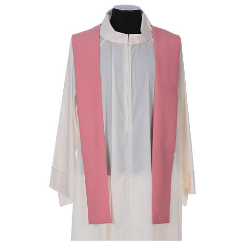 Chasuble sacerdotale 100% polyester avec épis croix raisin rose 5