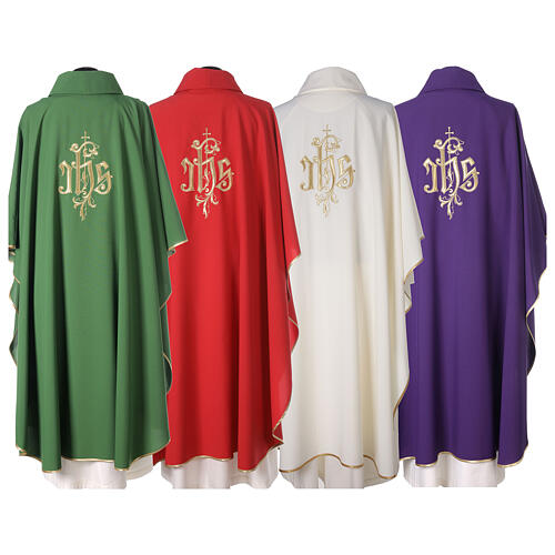 Chasuble polyester décor IHS 8
