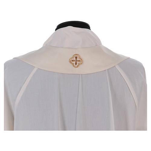 White Priest Chasuble with hand embroidery in wool and silk Monastero Montesole 7