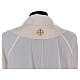 White Priest Chasuble with hand embroidery in wool and silk Monastero Montesole s7