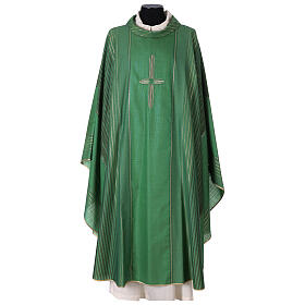 Striped chasuble, wool and lurex Gamma