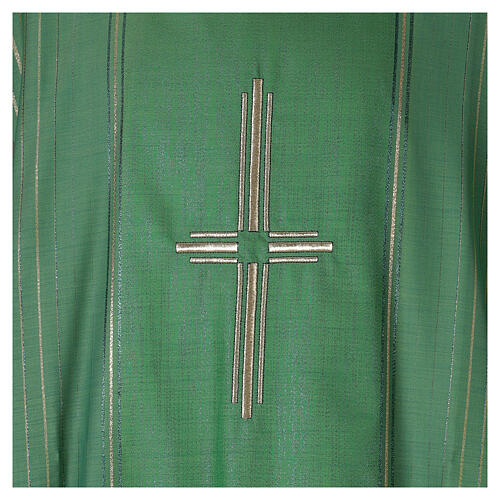 Striped chasuble, wool and lurex Gamma 2