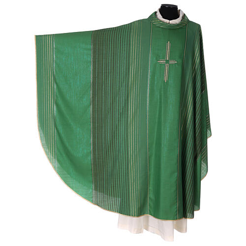 Striped chasuble, wool and lurex Gamma 3