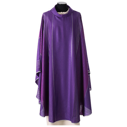Striped chasuble, wool and lurex Gamma 1
