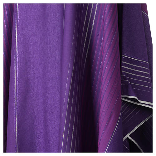Casulla de tejido rayado de lana y lurex Gamma 2