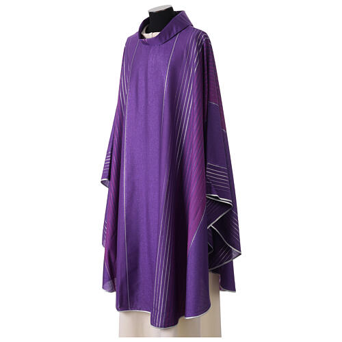 Casulla de tejido rayado de lana y lurex Gamma 3