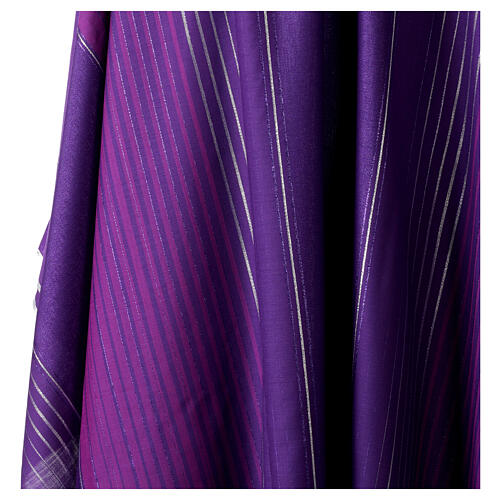 Casulla de tejido rayado de lana y lurex Gamma 4