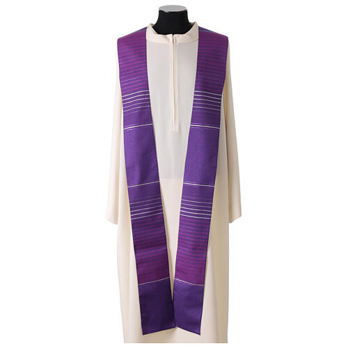 Chasuble en tissu à rayures en laine et lurex Gamma 6