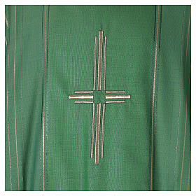 Striped chasuble in wool and lurex Gamma