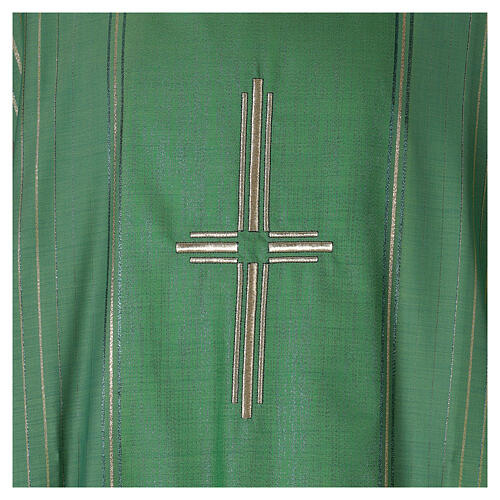 Striped chasuble in wool and lurex Gamma 2