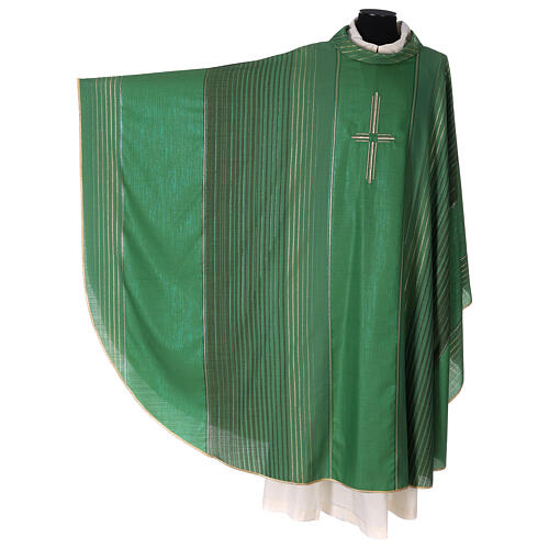 Striped chasuble in wool and lurex Gamma 3