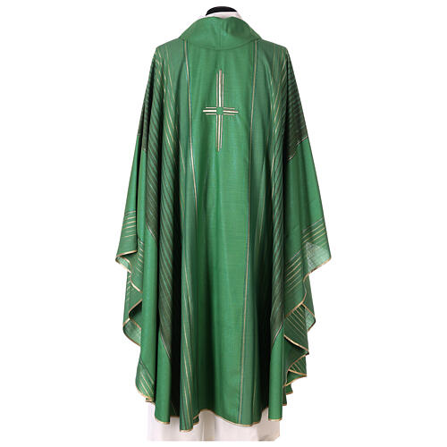 Striped chasuble in wool and lurex Gamma 7